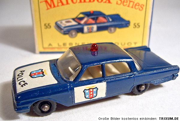 Matchbox RW No.55B Ford Fairlane Police Car dark blue  