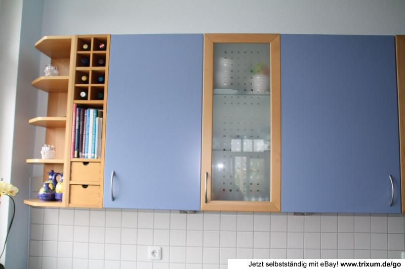 Details zu IKEA Küche Faktum Kalsebo Buche / Blau mit Elektrogeräten ...