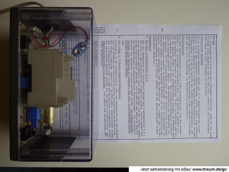 Master clock for max. 10 slave clocks 12 Volt with manual and circuit 