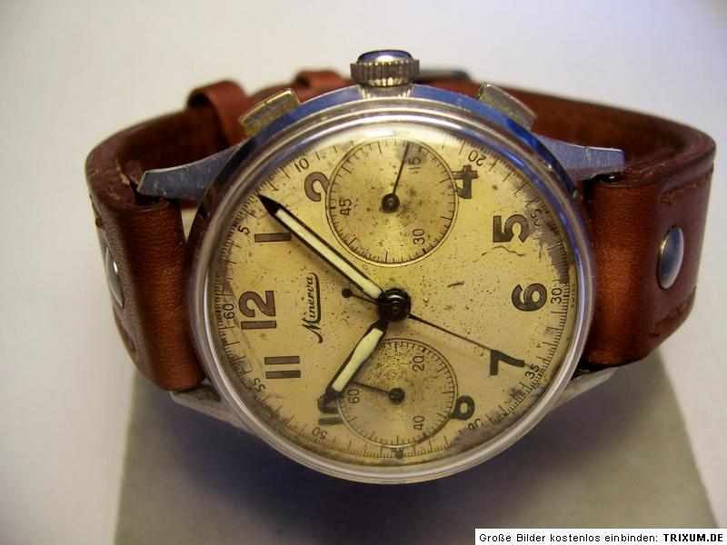 Minerva Schaltrad Chronograph ca. 1940 WW WK 2 II  