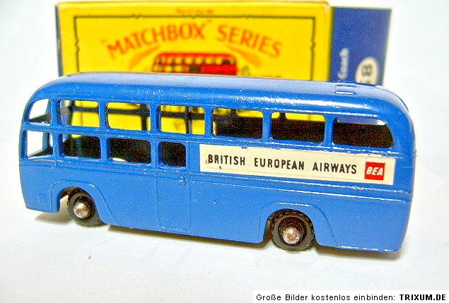 Matchbox RW 58A BEA Coach rare schwarze Räder in Box  