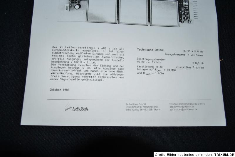 NEUMANN Verteilverstärker V 482 B   6 Verteiler LAWO