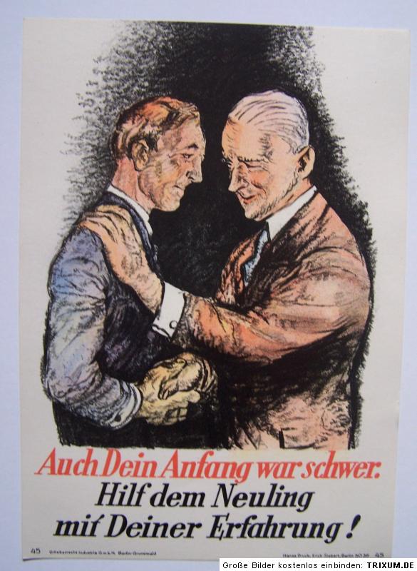 Original Motivationsplakat aus der Zeit um 1920 bis 50